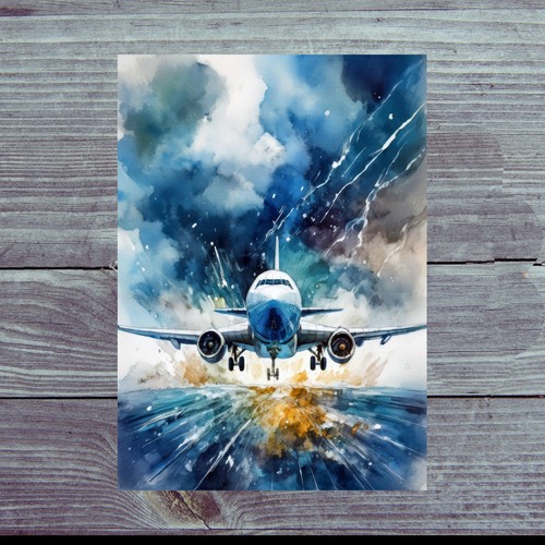 Postkarte flugzeug und - flugzeug,