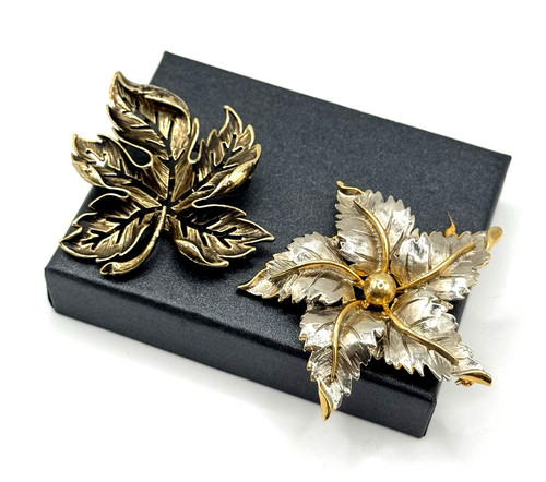 Vintage broschen blattdesign - broschen,