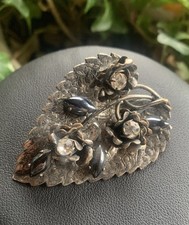 Gablonzer Brosche silberfarbig