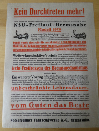 Original nsu fahrrad freilauf - nsu,