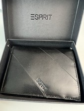 Esprit Portemonnaie Herren Geldbörse Geldbeutel Brieftasche Leder Schwarz