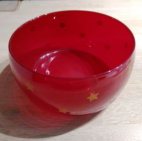 Glasschale mit goldfarbenen