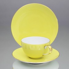 KPM Berlin: Urbino Frühstückstasse, Multicolore Gelb, Gold, Tasse, Teller, cup
