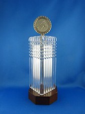 Vintage Kegel Pokal (Bowling) Glas Joska Bodenmais Holzsockel