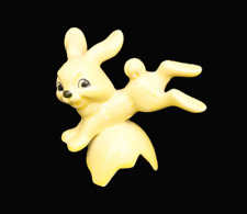 Porzellan Figur springender Hase Goebel niedlich 80er 9x9x4,5cm gelb (selten)