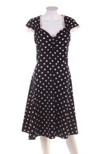 Lady Vintage Kleid 60s 60er Polka Dots Punkte UK 18 = D 44 schwarz nude pink