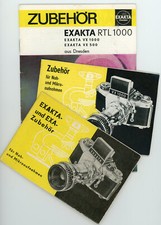 IHAGEE Bedienungsanleitung Prospekt ZUBEHÖR EXAKTA RTL 1000 VX1000 VX500 Exa