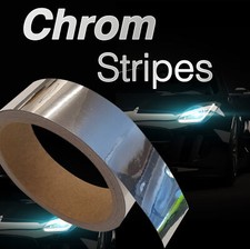 €0,99/m Zierstreifen Chrom Auto Folie Hochglanz Kühlergril Boot Möbel 15mm x 10m