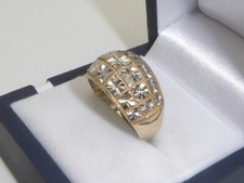 375 Gold Ring 9K Gelbgold Weißgold breiter Ring 4,55 g RG 57 - 18,1 mm 7377