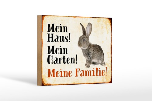 Holzschild tiere 18x12 hase - tiere,