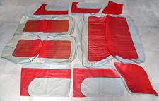 Oldtimer Sitzbezüge, 2-farbig, mit Türen, Leder ++ vintage, original ++ Modell?