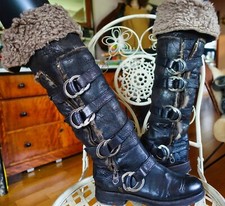 Nylo lammfell overknee stiefel - lammfell,