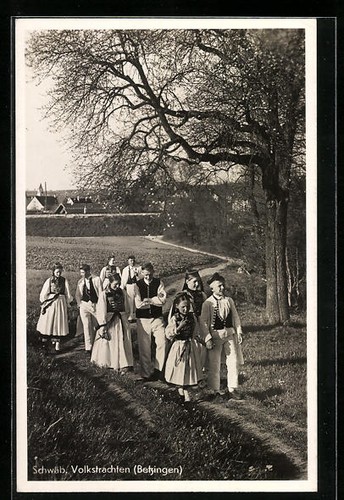 Junge erwachsene und kinder - ak,