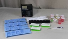 Medikamentendispenser Tablettenbox Pillendose + Fieber Thermometer - 19 Teile