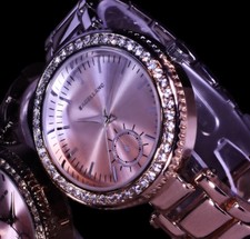Excellanc Uhr Damenuhr Armbanduhr Bicolour Silber Rose Gold Farben Metall Strass
