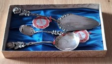 Hildesheimer Rose Antiko 100 Silber Zucker- und Sahnelöffel, Tortenheber