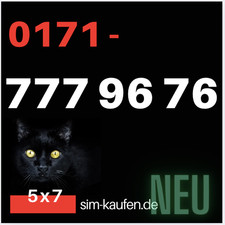 Prepaid SIM- Karte Congstar Allnet Rufnummer NEU Nummer Guth. 10€ 01717777796766