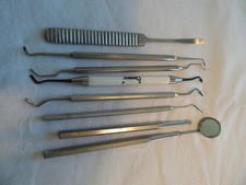 8 tlg. Zahnarzt Werkzeug Dental Sonden Spiegel  Instrumente optima