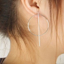 Damen Creolen Silber Gold Rund