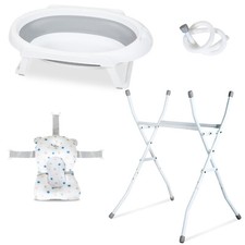 Baby Badewanne Babybadewanne mit Gestell mit Ständer Tub Faltbare Babywanne Grau