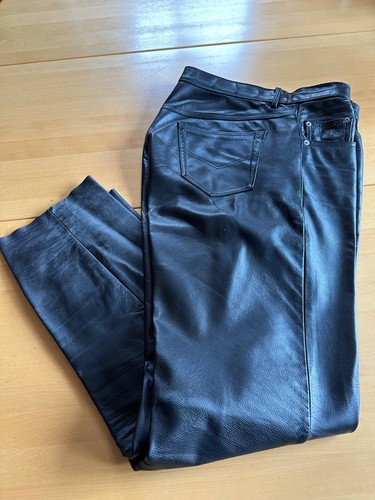 Herren glattlederhose schwarz - herren,