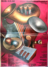 JAZZ  FESTIVAL FRANKFURT  1992 - KIESER - orig. Concert Poster - DIN A0 xx ART.2