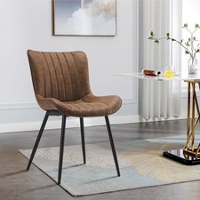 Goeurvant 2/4/6er Set Esszimmerstühle Küchenstühle Stühle Vintage-Leder Braun