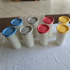 TUPPERWARE Joghurt BECHER-SATZ 8x 170 ML WEISS/ Bunt Deckel