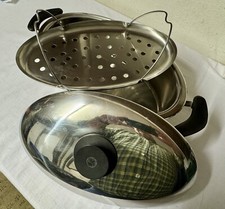 AMC Topf ovaler Bräter 5,5 L - Deckel und Sieb zum Garen