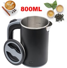 Wasserkocher Edelstahl Mini-Reisewasserkocher 0,8 L Elektrischer Wasserkocher DE