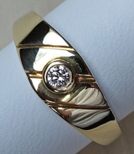 ♦️♦️ Ring mit 0.10 Ct Brillant Solitär Solitaire Diamant 14kt 585 Gold ♦️♦️ 6433