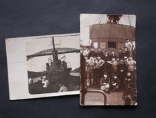 Orig. 2x Fotos Marine Schiff Minensuchboot M21 durch den Nord-Ostsee Kanal 1918