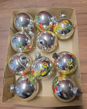 10 antike Christbaum Kugeln