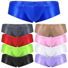 DE Herren Glänzende Badeshorts Schwimmen Bikinihose Boxer Slip Low Rise Höschen