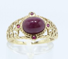 Goldring 375er mit Rubin Cabouchon NEU  3 gramm