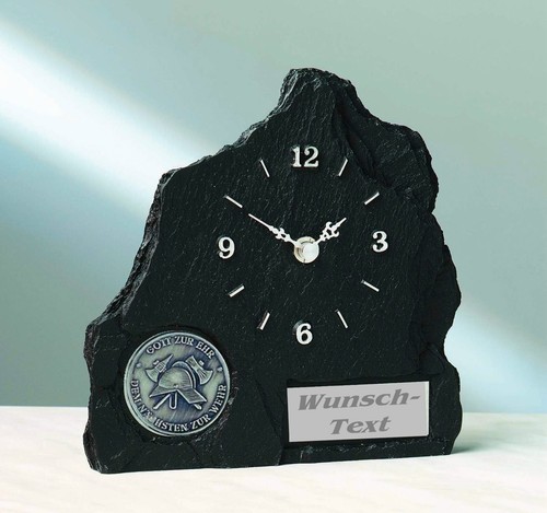 Tisch uhr schiefer - tisch-uhr, schiefer-look