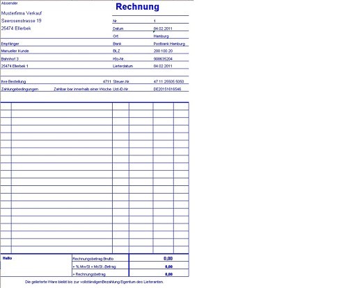 Rechnung - ,