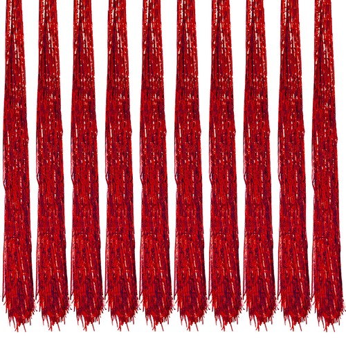 10x lametta rot deko - rot,