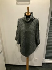 Damen Rollkragen Umhang Strick