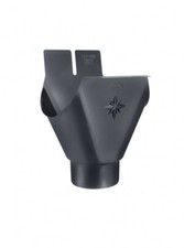 GRÖMO ALUSTAR Einhangstutzen oval Anthrazit 250 / 80 halbrunde Rinne, SX (glatt)