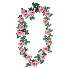 2Pcs Künstliche Blumengirlande Deko Rosengirlande 220cm Künstliche Blumen Rosa