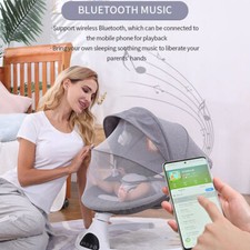 Grau Elektrische Wippe Babywippe USB mit Musik & Fernbedienung Schaukelwippe DHL