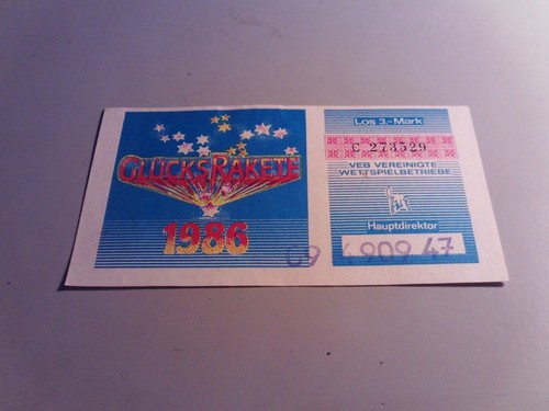 Alter lottoschein ddr sivester - ddr,