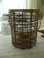 DEPOT braune Rattan Laterne Shabby Chic Landhaus Dekoration Haus & Garten