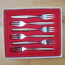 6 x WMF Capri Palma Gold Cromargan 18/1, Kuchengabeln, Dessert, Originalkarton