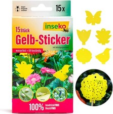 15 x inseko Profi Gelbsticker Gelbtafeln Gelbfalle Fliegenfalle - giftfrei