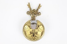 Antikes Messing Elefant Vorhängeschloss mit Schlüssel | Handgefertigt rund fü...