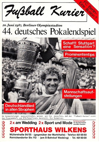 Dfb pokal finale - pokal, 20.6.87