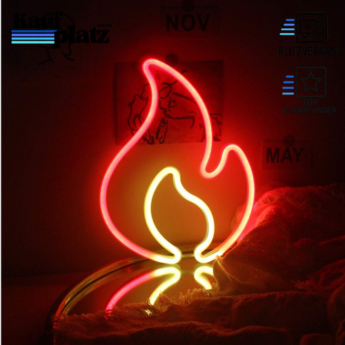 Leuchtreklame neonlicht flamme - leuchtreklame,