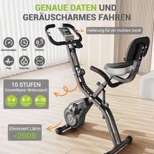 Indoor Cycling Bike Trainer Home Gym Fahrradtrainer Klappbar Fitnessfahrrad Grau